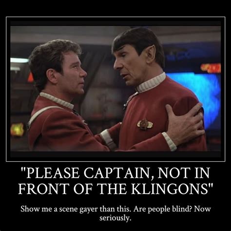 There Is Kirk Grabbing The Shoulder Of Spock The Subtitle Says