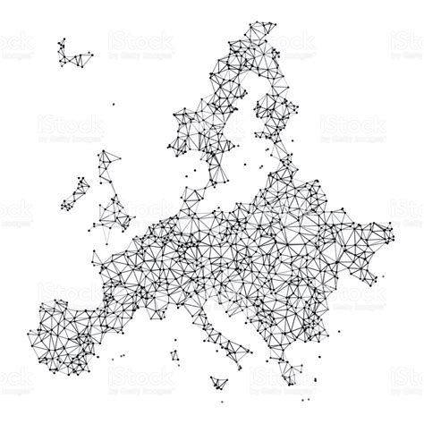 Europe political map black and white. Europe Map Network in Black And White. The colors in the ...