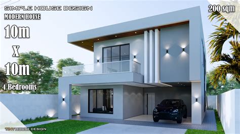 House Design Modern House Design 10m X 10m 2 Storey 4 Bedrooms Otosection