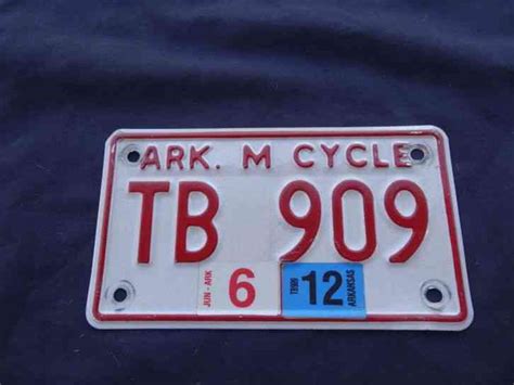 2012 Arkansas Motorcycle Tb 909 Motorcycle License Plate
