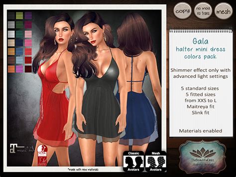 Second Life Marketplace Tbo Gala Halter Mini Dress Slink