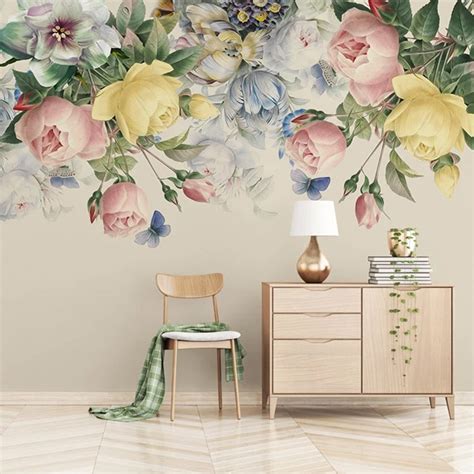 Custom Mural Wallpaper European Style Floral Wallcovering Bvm Home
