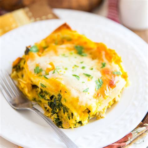 Oven Roasted Butternut Squash Lasagna With Spinach And Chicken Recipe