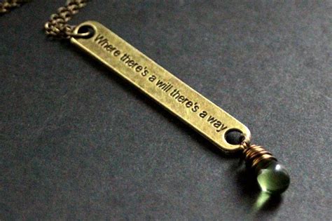Willpower Necklace Green Necklace Where Theres A Etsy