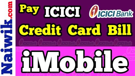 With the neft facility, you can pay your credit card bills online from any other bank account. ICICI Credit card bill payment via iMobile app - YouTube