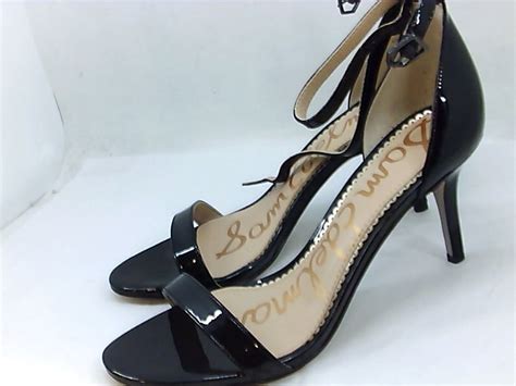 Sam Edelman Womens Patti Leather Open Toe Casual Ankle Black Patent Size U Ebay