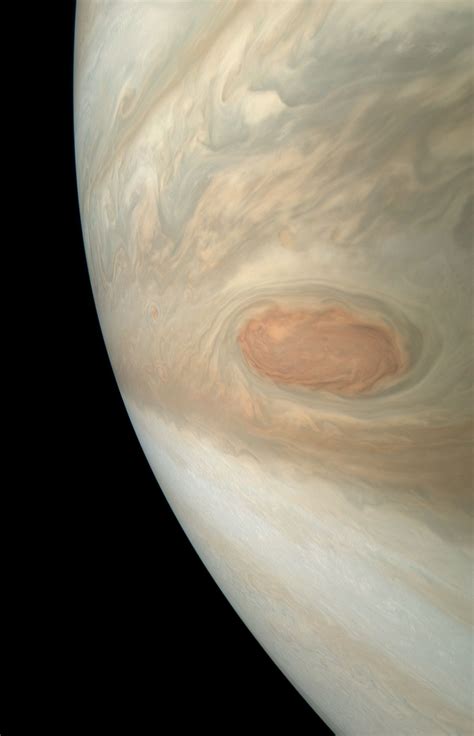 Swirling Jovian Storm Natural Color Juno Spacecraft Jupiter Nasa Juno