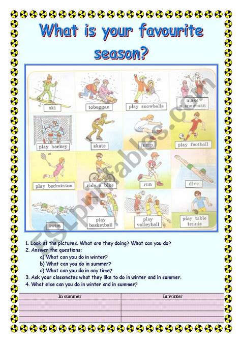 What Is Your Favourite Season Esl Worksheet By Makol