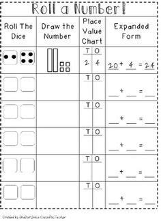 And when he's done with this one, get him started on the next worksheet in this series. Roll-a-Number: Tens & Ones Place Value Activity (W ...