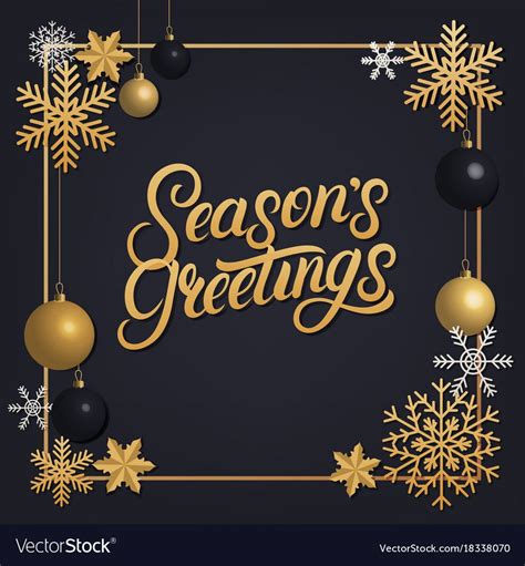 Seasons Greetings 2018 Hand Written Lettering Vector Image On
