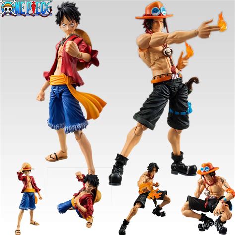 18cm One Piece Figma Luffy Ace Vah Onepiece Action Figure Brother