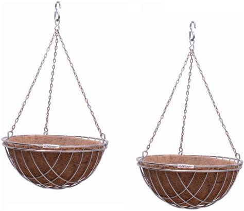 Antier Metal Hanging Planter Basket With Coco Coir Liner 10 Inch Round