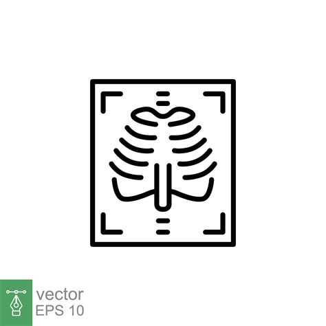 X Ray Icon Simple Outline Style Radiology Xray Chest Lung Scan