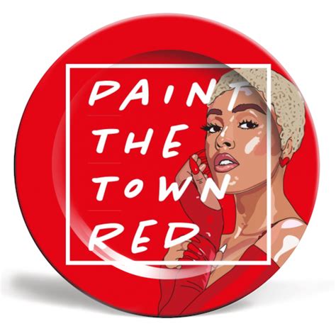 Doja Cat Paint The Town Red Ceramic Dinner Plate By Catherine
