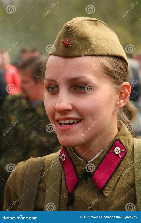 military re enactor in russian soviet uniform world war ii russian soldier editorial photo