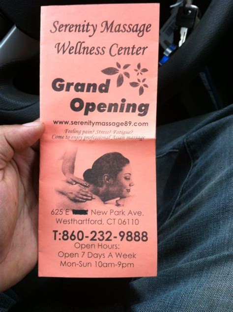 Serenity Massage And Wellness Center Massage 625 New Park Ave West Hartford Ct Phone