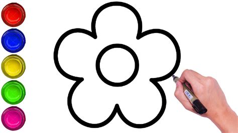 How To Draw Flowers For Kids Step By Step Easy Drawing Of Flowers Step