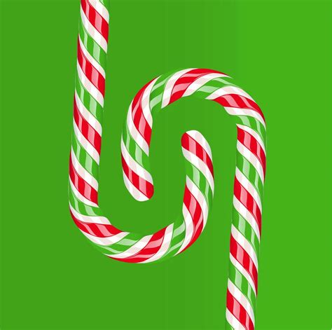 High Detailed Red And Green Candy Cane Vector Illustration 415510