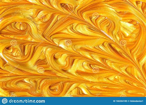 Gold Metallic Glitter Paint Swirls Stock Image Image Of Bright Gold