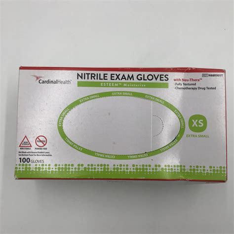 Cardinal Health N88rx01t Nitrile Exam Gloves Esteem Moisturize Xs 100box X Gb Tech Usa