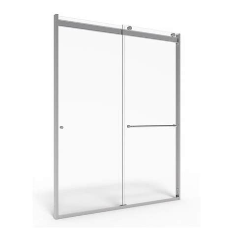 American Standard 76 In H X 56 In To 60 In W Semi Frameless Bypass Sliding Silver Shine Shower
