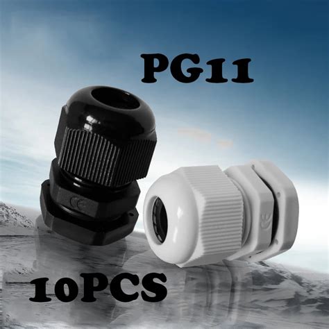 10PCS PG11 Cable Waterproof Joint Black Or White Plastic Connector