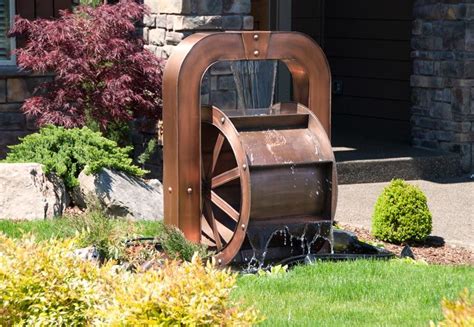 Copper Water Wheel Fountain Water Wheel Water Features In The Garden