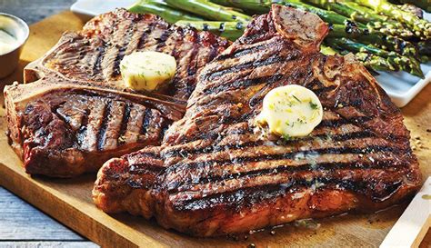Add oil to hot skillet and when it begins to smoke add steak. Grilled T-bone Steak with Lemon Dill Butter & Asparagus ...