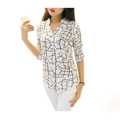 Showing Image For Womens Irregular Lines Style Striped Casual Shirt Wc 92l Casual Shirts