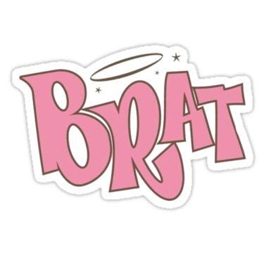 Generate 1000's of aesthetic custom logo designs and instantly create designs for social media. 'Pink Brat logo ' Sticker by cinlali | Logo sticker ...