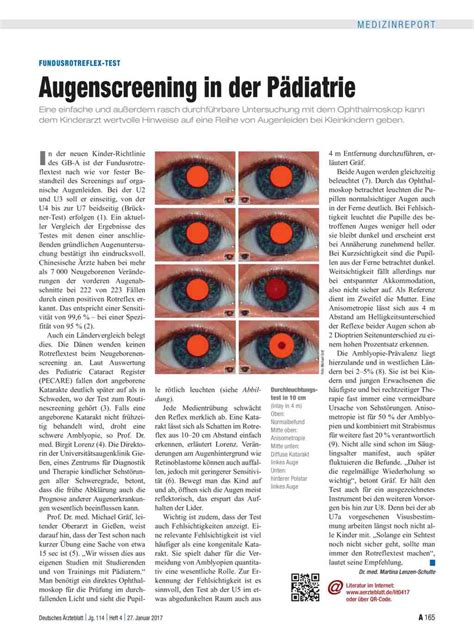 Fundusrotreflex Test Augenscreening In Der Pädiatrie