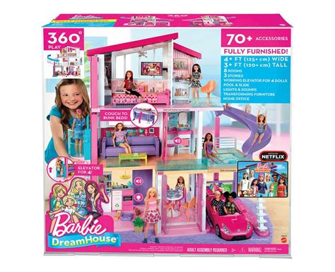 Barbie Dreamhouse Dollhouse With Pool Slide Elevator Lights And Sounds Barbie Interactive