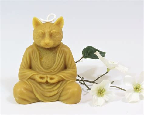 Beeswax Cat Buddha Meditating Cat Buddha Cat Lover Candle Buddha