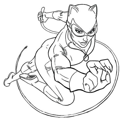 Cat Woman Coloring Pages Coloring Home