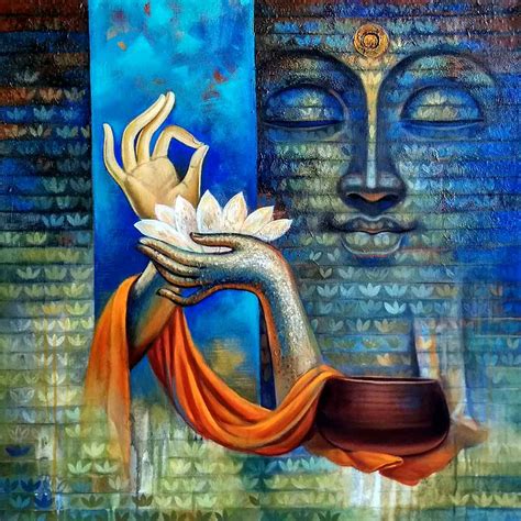 Buy Buddha 2 Painting With Acrylic On Canvas By Sanjay Lokhande
