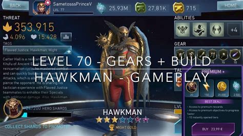 3stars Hawkman Gameplay L70 Gears Build Premium Wings Of