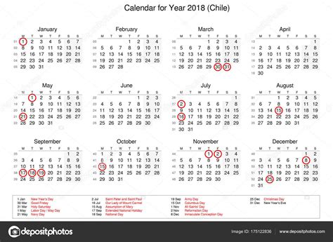 Calendario 2018 Con Festivos Chile Para Imprimir Servicio De Citas En