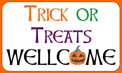 Free Printable Trick Or Treat Sign Printable Word Searches
