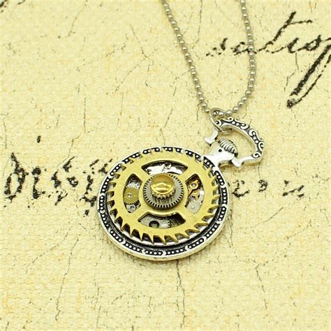 Steampunk Necklace Watch Parts Gear Pendant Vintage Antique Clock Cogs