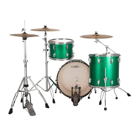 Ludwig Classic Maple 3pc Fab Drum Set Green Sparkle Dcp