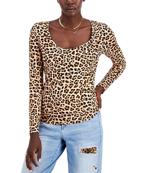 Inc International Concepts Women S Leopard Print Scoop Neck Top Created For Macy S Macy S