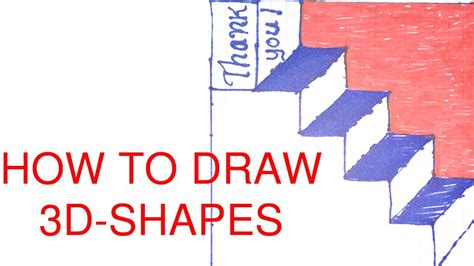 how to draw 3d shapes in 1nimute [wie man 3d formen zeichnet] youtube