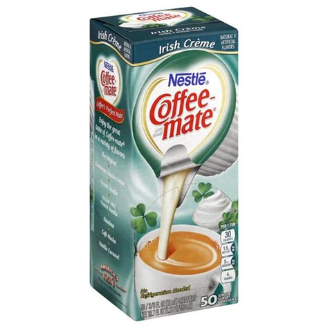 It can also be made more common brands of coffee brands include nestle, carnation, coffee mate and international delight. Nestlé Coffee Mate Coffee Creamer, Irish Creme (50 ct ...