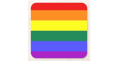 Gay Lesbian Lgbt Rainbow Pride Flag Square Paper Coaster Zazzle