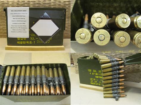 Ammunition 299 Shipped 100 Rounds Linked 50 Bmg 700 Grain M2ap