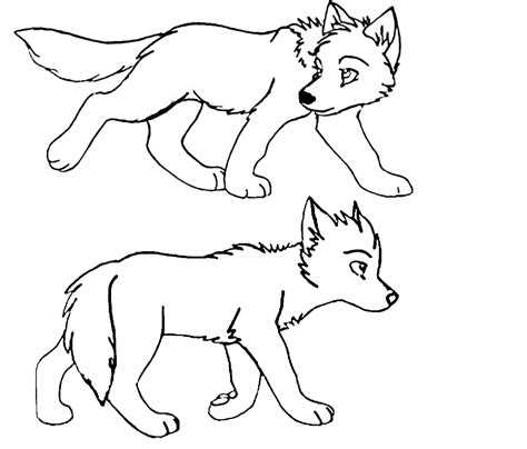 Wolf Pup Lineart By The1andonlyraven On Deviantart