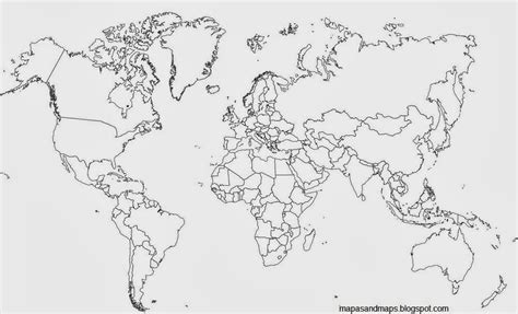Mapas And Maps Mapa Planisferio Con Divisi N Pol Tica Y Sin Nombres