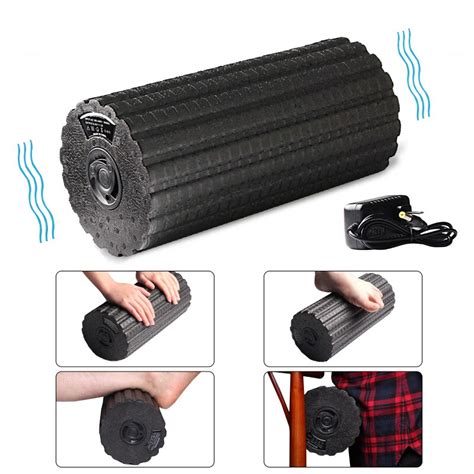 Yoga Electric Vibration Massage Foam Roller Gym Rechargeable Backrest Leg Adjustment Exercise
