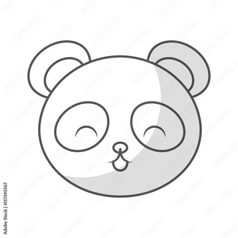 Cute Shadow Panda Bear Face Graphic Design Stock Vector Adobe Stock