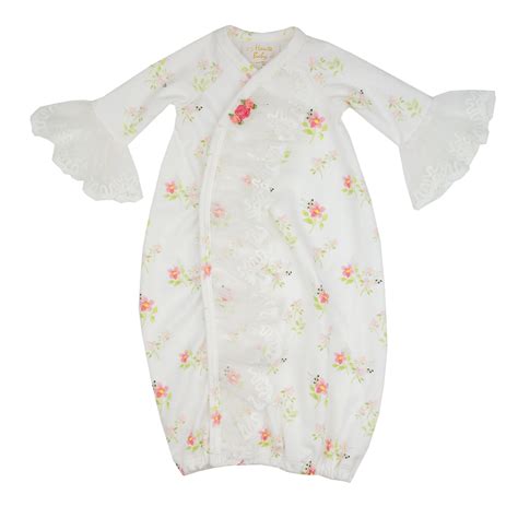 Haute Baby Newborn Gown For Girls Tiny Petals